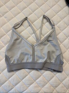 Nike Light Gray Strappy Low-Impact Sports Bra